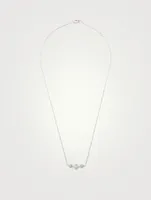 Micro Aztec Silver North Star Bar Necklace With White Sapphire