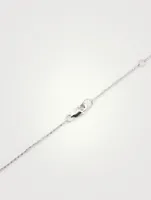 Micro Aztec Silver North Star Bar Necklace With White Sapphire