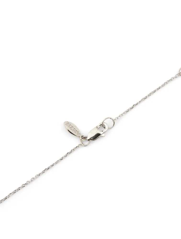 Micro Aztec Silver North Star Necklace With White Sapphire