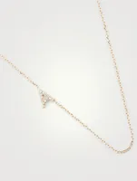 Love Letter Gold A Initial Necklace With Pavé Diamonds