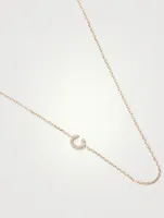 Love Letter Gold C Initial Necklace With Pavé Diamonds
