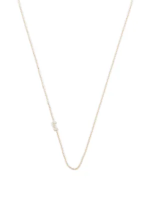 Love Letter Gold E Initial Necklace With Pavé Diamonds