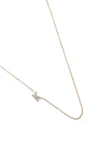 Love Letter Gold K Initial Necklace With Pavé Diamonds