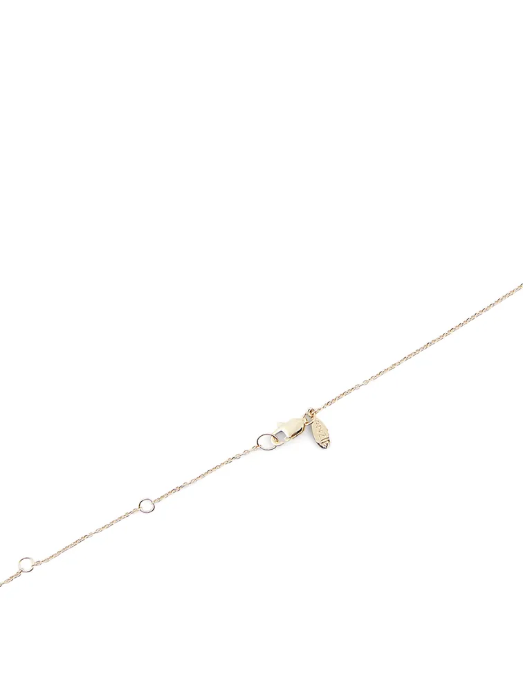 Love Letter Gold K Initial Necklace With Pavé Diamonds