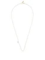 Love Letter Gold M Initial Necklace With Pavé Diamonds