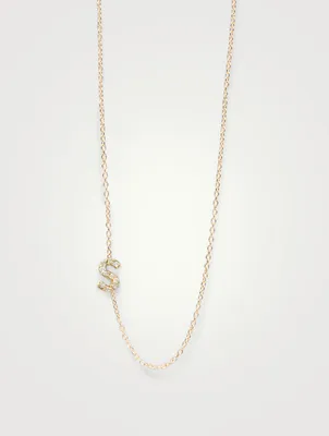 Customizable Love Letter 14K Gold S Necklace With Diamonds