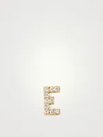 Love Letter Gold E Stud Earring With Diamonds