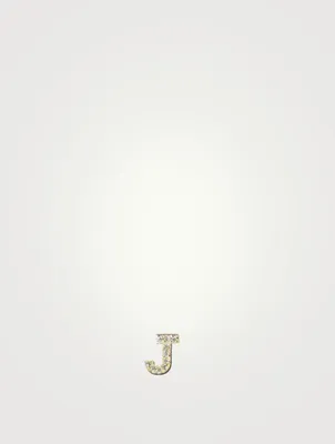 Love Letter Gold J Stud Earring With Diamonds