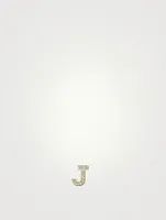 Love Letter Gold J Stud Earring With Diamonds