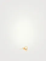 Love Letter Gold K Initial Stud Earring With Pavé Diamonds