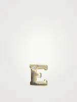 Love Letter Gold E Stud Earring With Diamond