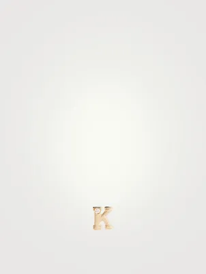 Love Letter Gold K Initial Stud Earring With Diamond