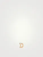 Love Letter 14K Gold D Initial Stud Earring With Diamond