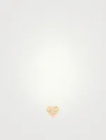 Love Letter 14K Gold Heart Stud Earring With Diamonds