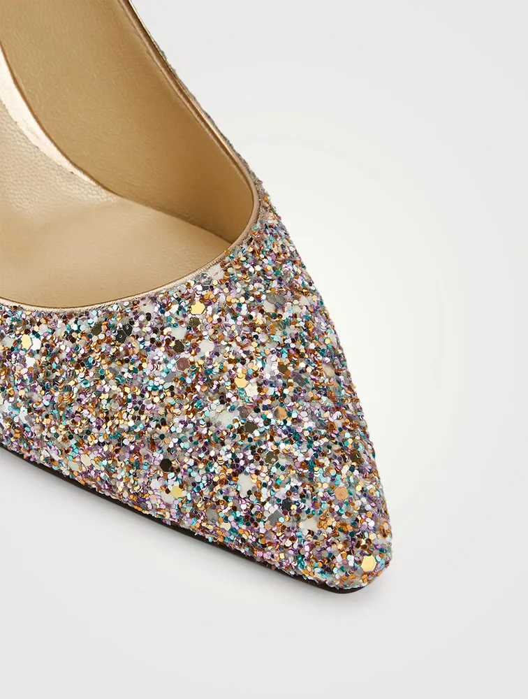 Romy 85 Glitter Fabric Pumps