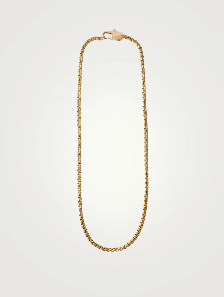 18K-Inch 14K Gold Plated Box Chain Necklace