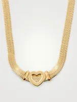 Cuore 14K Gold Plated Herringbone Chain Necklace