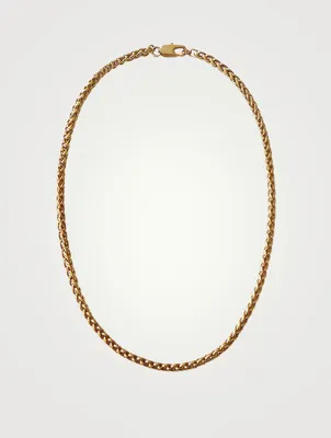 XL 14K Gold Plated Wheat Chain Necklace