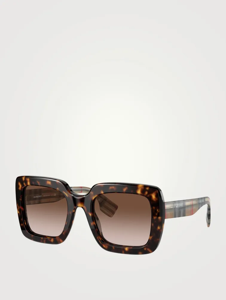 Square Sunglasses With Vintage Check