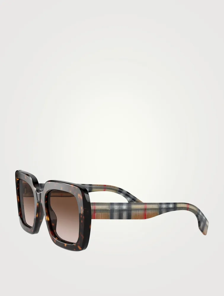 Square Sunglasses With Vintage Check