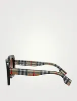 Square Sunglasses With Vintage Check