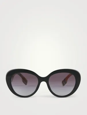 Round Sunglasses With Vintage Check