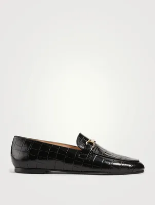 Parvis Croc-Embossed Leather Loafers