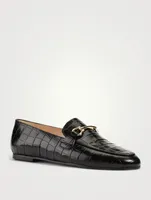 Parvis Croc-Embossed Leather Loafers