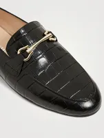 Parvis Croc-Embossed Leather Loafers