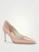 Satin Pumps With Crystal Bow