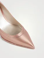 Satin Pumps With Crystal Bow