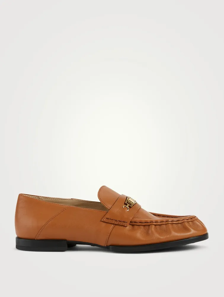 Soft Leather Loafers With Chain