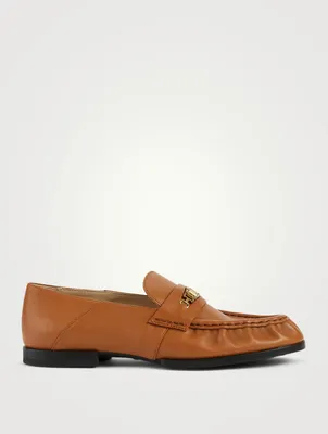 Soft Leather Loafers With Chain