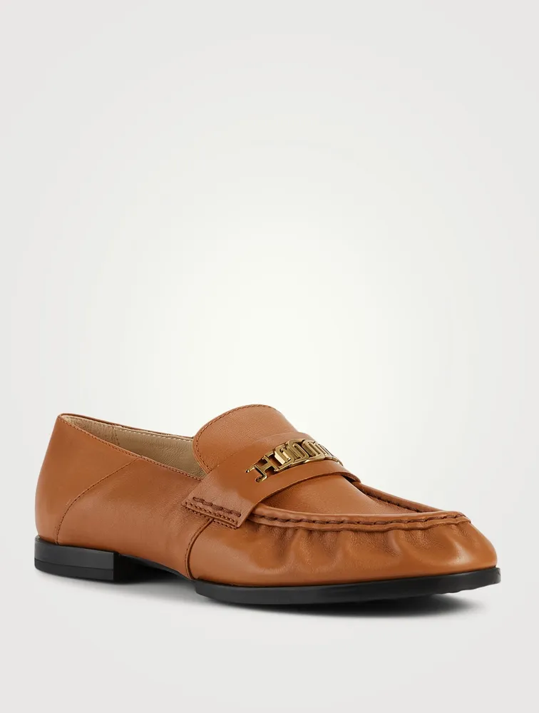 Soft Leather Loafers With Chain