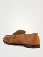 Soft Leather Loafers With Chain