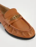 Soft Leather Loafers With Chain