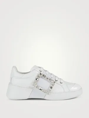 Viv' Skate Strass Buckle Leather Sneakers