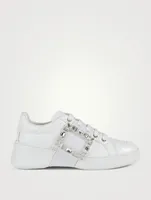 Viv' Skate Strass Buckle Leather Sneakers