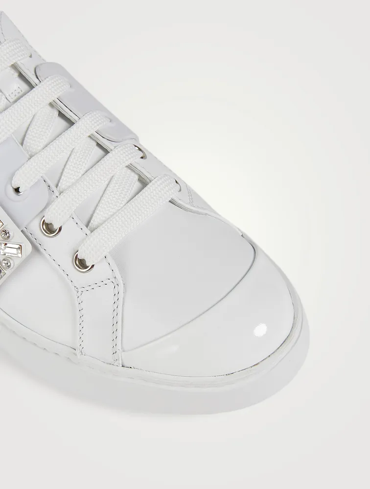 Viv' Skate Strass Buckle Leather Sneakers