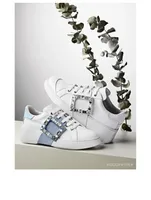 Viv' Skate Strass Buckle Leather Sneakers