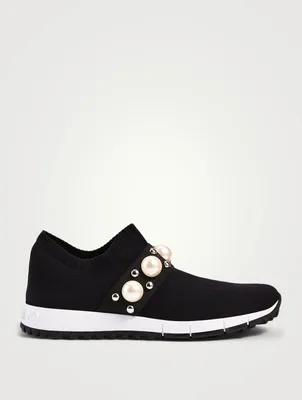 Verona Knit Sock Sneakers With Pearls & Studs