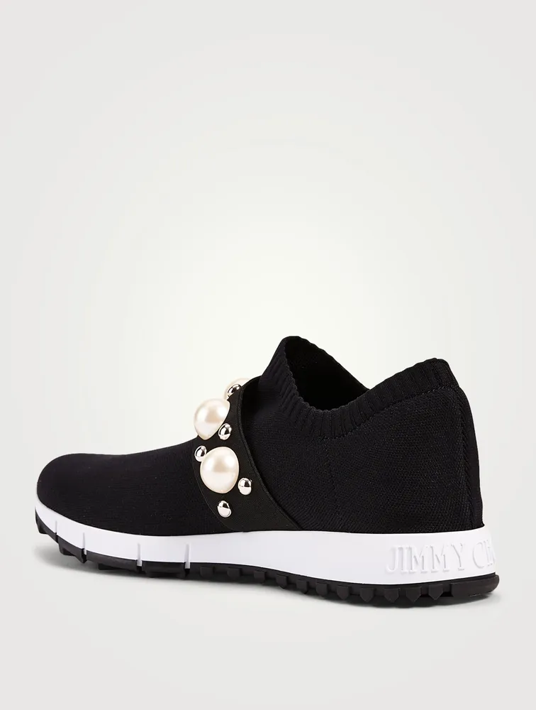 Verona Knit Sock Sneakers With Pearls & Studs