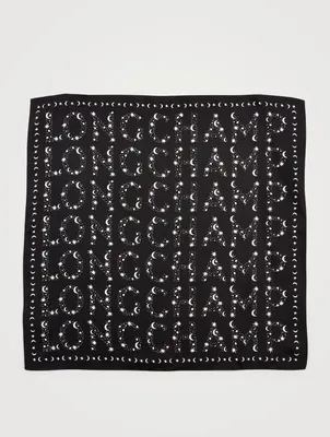 Silk Scarf In Celestial Logo Print