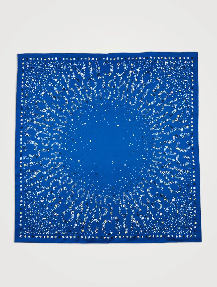 Silk Scarf In Celestial Logo Print