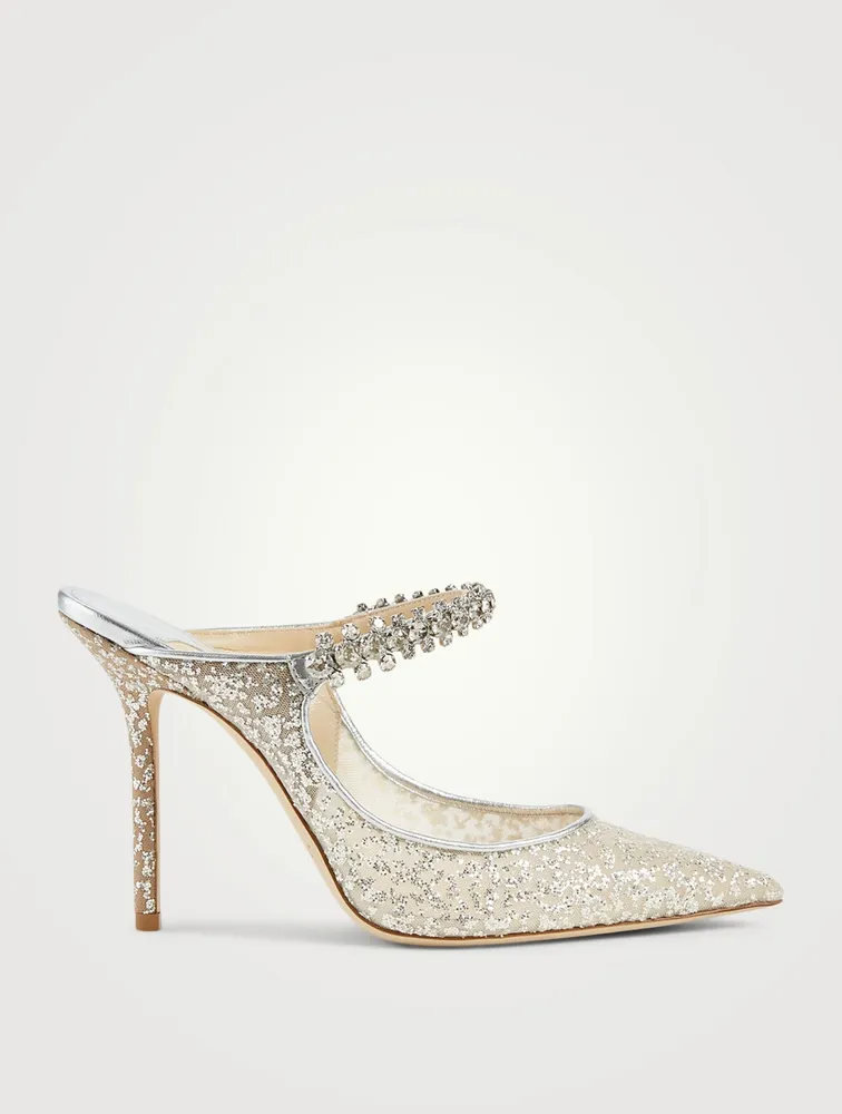 Bing 100 Glitter Tulle Mules With Crystal Strap