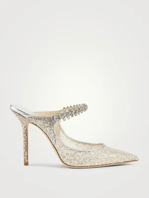 Bing 100 Glitter Tulle Mules With Crystal Strap