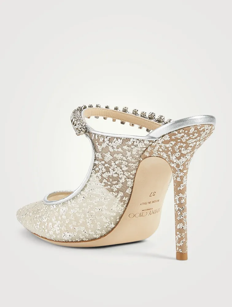 Bing 100 Glitter Tulle Mules With Crystal Strap