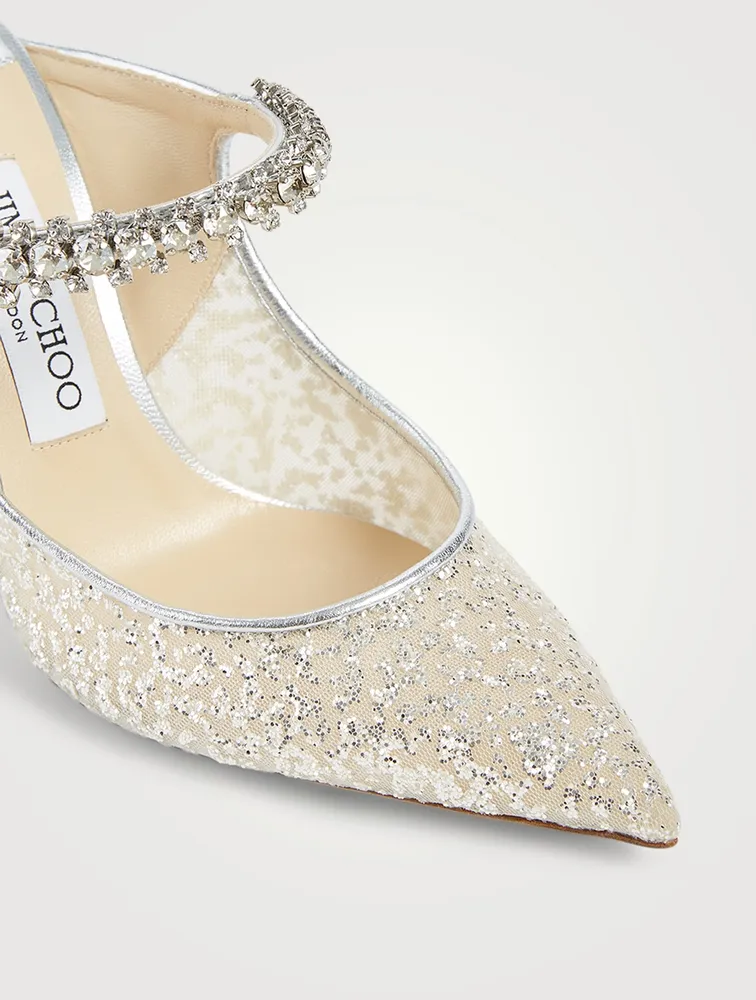 Bing 100 Glitter Tulle Mules With Crystal Strap