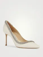 Romy 85 Leather Pumps With Crystal Leaf