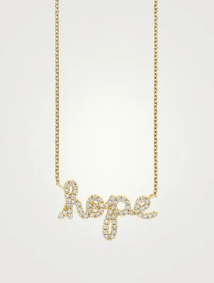 14K Gold Hope Necklace With Diamonds